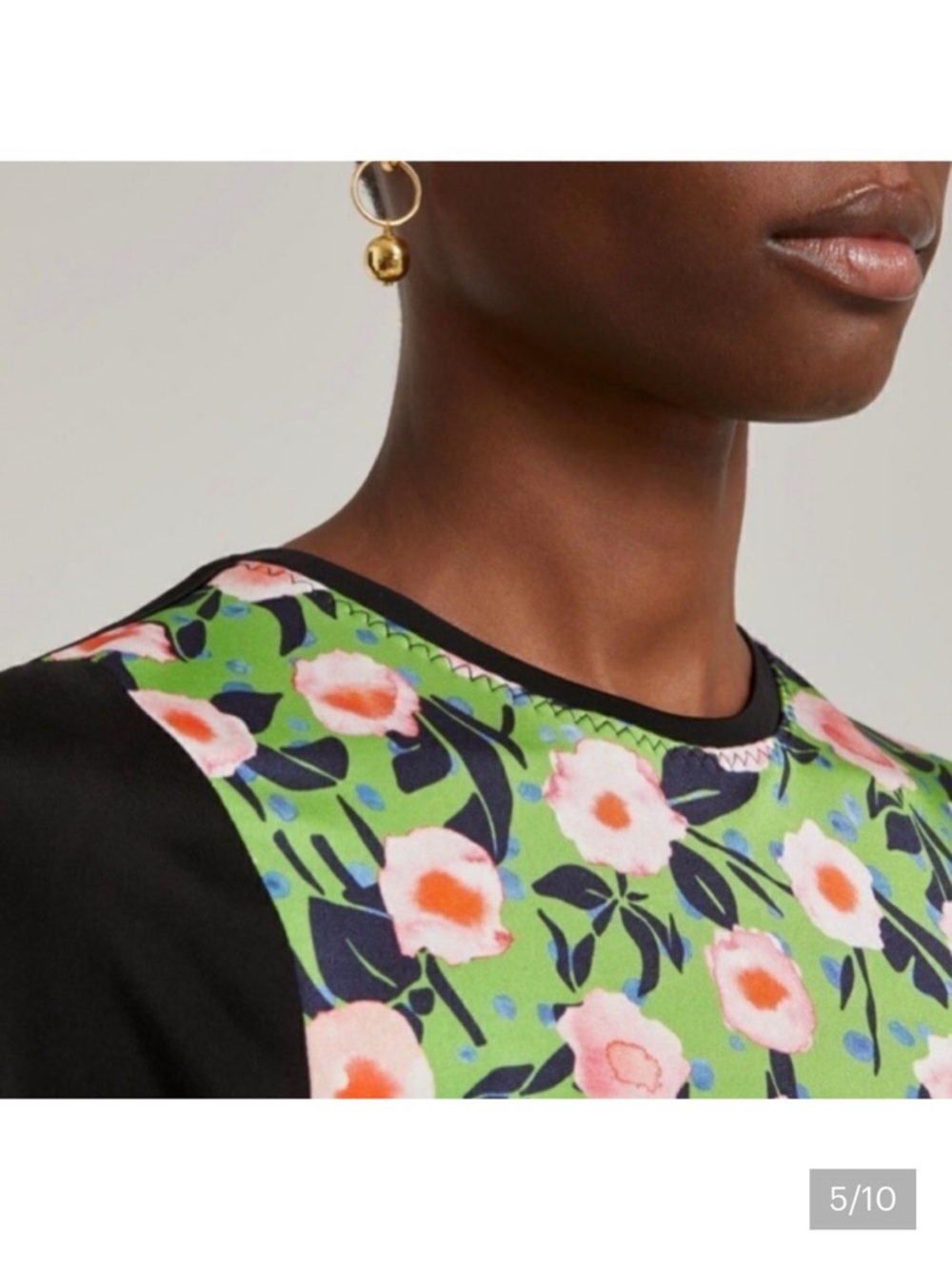 Stine Goya Scout Floral Print Short Sleeve Midi Dress Viscose Jersey - Picture 12 of 13